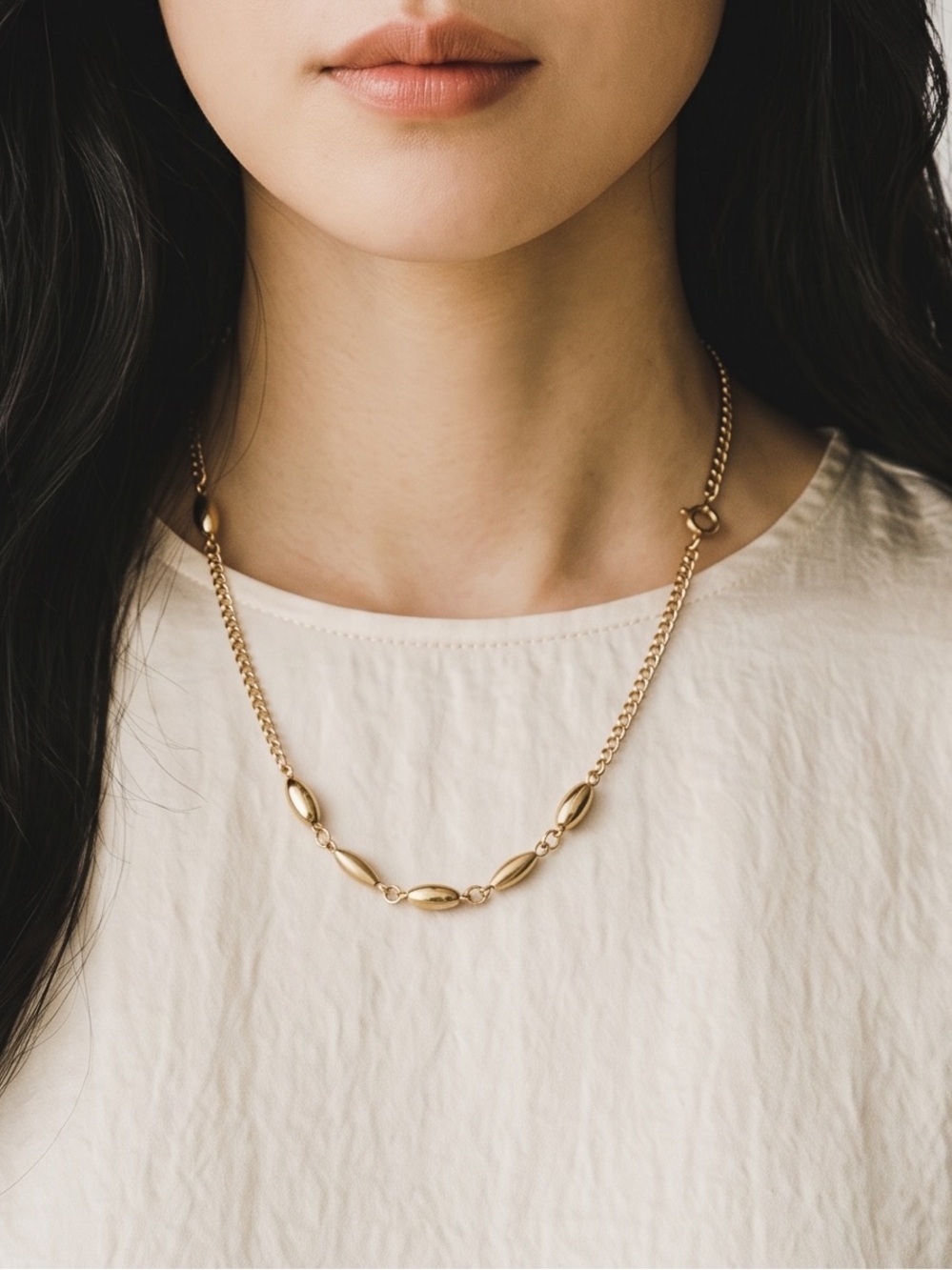 Gold Bead-Link Necklace